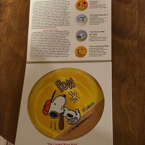 Peanuts Art Plate with Snoopy Baseball